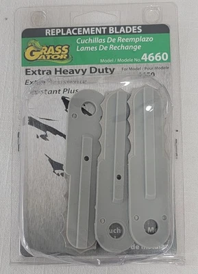 New Grass Gator Brush Cutter Replacement Blades 3 Pack #4660 for Model 4650 - Image 1 of 4