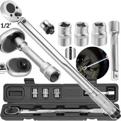 Chiave Dinamometrica 460 mm 1/2" 28-210Nm con Bussole 17 19 21mm e Prolunga Auto - Immagine 1 di 4