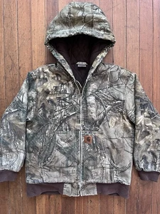 Carhartt Real Tree Kids Hunting Jacket Coat  Size Youth Medium Vintage Y2K - Picture 1 of 7