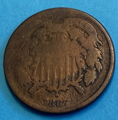 1867 Two Cent Piece Nice Original Coin - Image 1 of 2