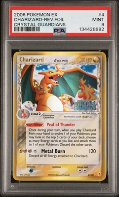 2006 POKEMON EX CRYSTAL GUARDIANS #4 CHARIZARD-REVERSE FOIL PSA 9 - Image 1 of 2