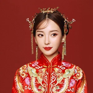 Ancient Style Headdress Chinese Style Headwear Wedding Headdress Bride Crown - Picture 1 of 12