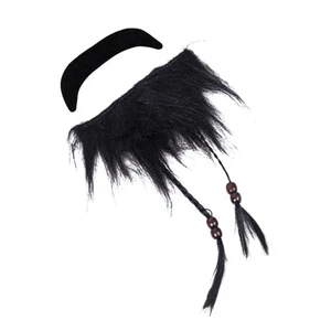2 Pezzi Baffi Finti per Uomo Costume Barba Adulti Halloween Prop - Foto 1 di 11