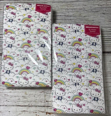 Hello Kitty 32 гостевые полотенца бумаги салфетки Rainbow облака комплект из 2 новый - Изображение 1 из 4
