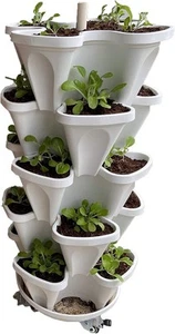 Mr Stacky Australia - Large 5 Tier Vertical Garden Kit + Heavy Duty Plant Tro... - Picture 1 of 7