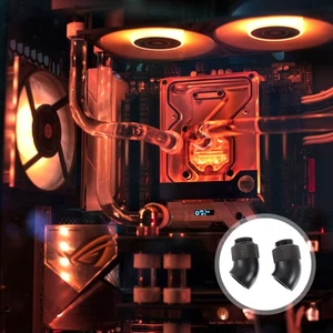 Sistema de tanque de enfriamiento de codo refrigerado por agua para computadora de 2 piezas accesorios negros - Imagen 1 de 12