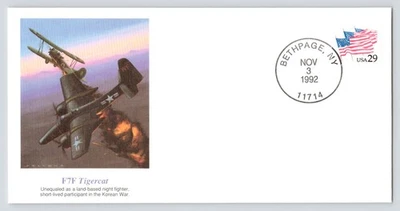 F7F Tigercat FDC Cachet Fellows Ferguson Art Fleetwood 1992 Bethpage, New York - Image 1 of 4