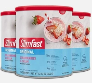 SlimFast Meal Replacement Powder, 14 Servings (Pack of 3), Strawberry - Picture 1 of 6