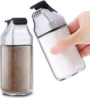 Glass Salt and Pepper Shakers Set - Moisture Proof Salt Shaker with Plastic Lid