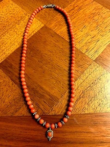 Natural Vintage Miditerranean Coral Necklace 15.9 gr 17" Long. - Picture 1 of 4