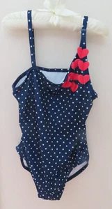Gymboree 2015 Girls Size 10 Blue w Polka Dots FUN AT HEART One-Piece Swimsuit - Picture 1 of 3