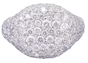 Anello oro bianco 14 kt taglio tondo diamanti stile eternità micro pavè mignolo 2,00 ctw - Foto 1 di 5
