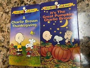 Vintage VHS A Charlie Brown Thanksgiving The Great Pumpkin Lot Of 2 NICE