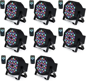 NIOB (8 Pack) Missyee 36x1W RGB DJ LED Stage Light w/ Remotes DMX Compatible - Picture 1 of 11