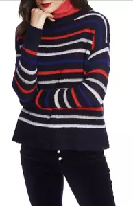 COURT AND ROWE Stripe SweaterBelle Noel Color: NAVY CRUSH Size:LARGE - Picture 1 of 3