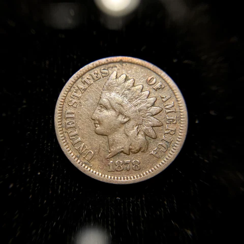 1878 Indian Head Cent Fine Tough Date One Penny 1c Cover