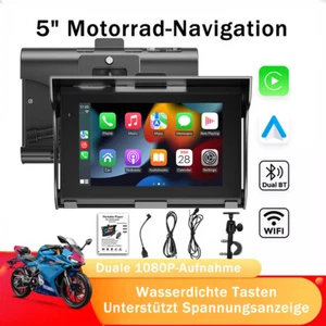 5-Zoll Touch screen Motorrad Bluetooth Auto Navigationsgerät MIT GPS Navi IP65 - Bild 1 von 14