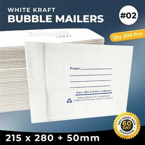 Bubble Mailer 02 215x280mm 200Pk Padded Bag Cushioned Envelope with Address Line - Picture 1 of 1