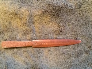 Letter Opener Wood Yugoslavia Wooden Hand Carved 7-3/4 L Vintage - Picture 1 of 9