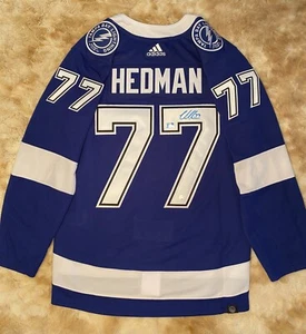 Victor Hedman Autographed Signed Authentic Adidas Pro Jersey TAMPA BAY + COA NWT - Picture 1 of 7