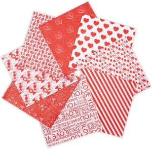Valentines day Printed Tissue Paper Acid Free Sheets 8 Designs Gift Wrapping UK - Picture 1 of 7