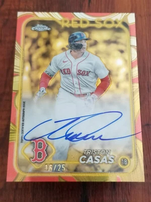 Triston Casas 2024 Topps Chrome Gilded Rose Gold / Gold Auto Card - #16/25 - Image 1 of 4
