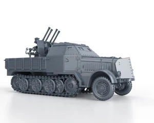 WWII GERMAN - SDKFZ 7/1 2cm FLAKVIERLING 38 - 1/56 1/72 1/87 1/100 3D PRINTED - Imagen 1 de 4