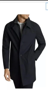 Reiss Men Perrin Mac Removable Overcoat Men's Size M Navy Lightweight Nice New - Picture 1 of 11