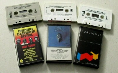 ROCK LOT 3 CASSETTES EAGLES FOREIGNER CREEDENCE CLEARWATER REVIVAL LIGHTLY USED  - Image 1 of 2