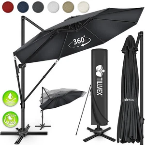 Parasol tillvex® 330 cm parasol parasol parasol de jardin parasol de marché balcon en aluminium NEUF - Photo 1/63