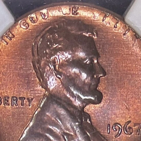 ROTATED IN COLLAR 1967 DOUBLE STRUCK MS65 MINT ERROR LINCOLN CENT Cover