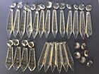 VTG Lot of 23 Star Cut Chandelier Crystals Prisms Glass with Hooks 4"