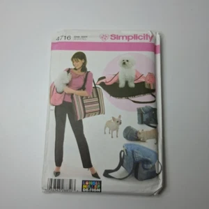 2004 Simplicity 4716 Pet Accessories Bag Carry Bed Treat Bag sewing pattern - Picture 1 of 7
