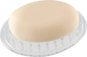 iDesign Plastic Soap Saver, Holder Tray for Bathroom Counter, Set of 2, Clear - Picture 1 of 4