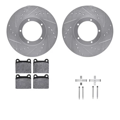 For Porsche 914 70-72 Drilled & Slotted Front Brake Kit w Semi-Metalic Pads Foto 1 de 3