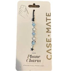 Case-mate Beaded mini Phone Charm Blue White Pearls and Stars Universal - Photo 1 sur 3