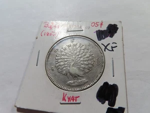 O57 Myanmar / Burma 1852 Silver Kyat 1 Rupee XF - Picture 1 of 2