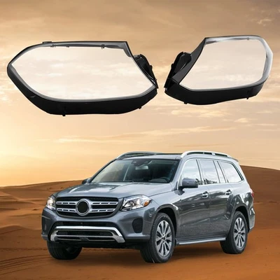 For Mercedes Benz GLS X166 GLS450 GLS550 17-19 Pair Headlight Lens Cover Clear Foto 1 de 4