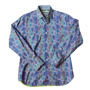 Camicia elegante uomo Visconti nera multicolore bolla abbottonata colletto piccola - Foto 1 di 7