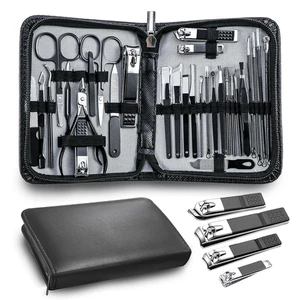 Manicure Kit Personal Care Mens Grooming Kit, 30 in 1 Professional Nails Kit Ped - Picture 1 of 12