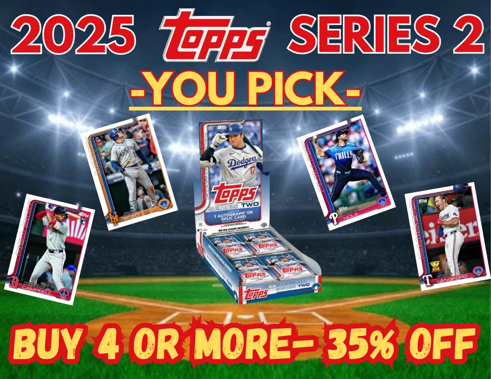 2025 Topps Series 2 Baseball U Pick COMPLETE YOUR SET #351-600 🔥Buy 4+= 35% OFF - Image 1 of 1