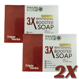 2X 100g Sakura 3XWhitening Booster Soap Remove Acne Scars Free Shipping - Picture 1 of 7
