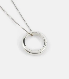 Collar colgante redondo de plata de ley BOTTEGA VENETA Essentials auténtico nuevo con etiquetas - Imagen 1 de 8