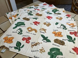 VINTAGE KISMET SET OF 6 PLACEMATS FEATURE PASTA & HERBS 19 X 13 APPEAR UNUSED - Picture 1 of 7