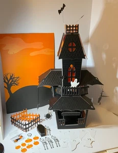 Meri Meri Halloween Centerpiece Haunted House IOB Ghosts Bats Skeletons Coffin - Picture 1 of 9