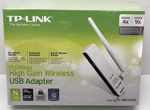 TP Link High Gain Wireless USB Adapter (TL - WN722N) “NEW” factory sealed  - Picture 1 of 4