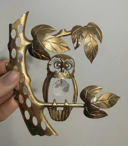Vintage MCM Retro Metall Eule 3D Fenster - Frig Art 6" goldfarben Wandbehang Messing - Bild 1 von 10