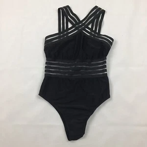 Schwarzer Damen-Badeanzug mit gekreuztem Ausschnitt Größe S neu ohne Etikett - Bild 1 von 6