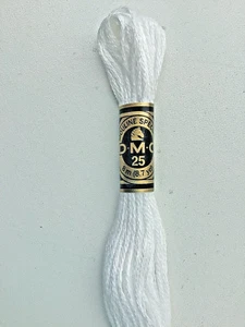 DMC BLANC ' WHITE ' CROSS STITCH SKEIN-THREAD 8m FREE PP - Picture 1 of 2