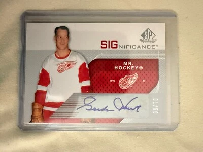 2007-08 SP GAME USED SIGNIFICANCE AUTO SSP #1/50 GORDIE HOWE RED WINGS HOF - Image 1 of 2